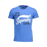 Camiseta de algodão azul Superdry