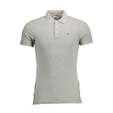 Camisa polo de algodão cinza Tommy Hilfiger