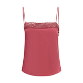 Chloé Top em crepe de chine e renda