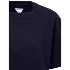 Camiseta de algodão azul Bottega Veneta