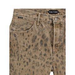 Tom Ford Calça Jeans Cônica Bege Algodão