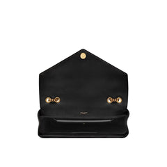 Bolsa de ombro grande de couro Saint Laurent Loulou