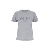 Camiseta de algodão com logotipo Fendi