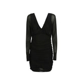 Vestido Mini Drapeado Saint Laurent