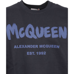 Moletom com logotipo de algodão Alexander McQueen