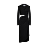 Vestido midi com recorte off-white