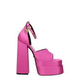 Versace Pink Satin Sandal