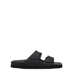 Palm Angels Black Leather Slipper
