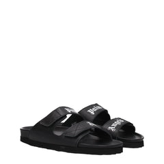 Palm Angels Black Leather Slipper