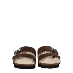 Palm Angels Brown Leather Slipper