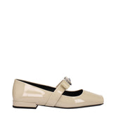 Versace Beige Leather Ballet Flat