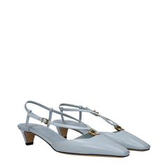 Fendi Light Blue Leather Sandal