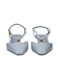 Fendi Light Blue Leather Sandal