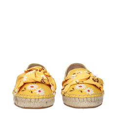 Miu Miu Yellow Fabric Espadrille