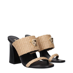 Versace Beige Raffia Sandal