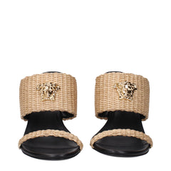 Versace Beige Raffia Sandal
