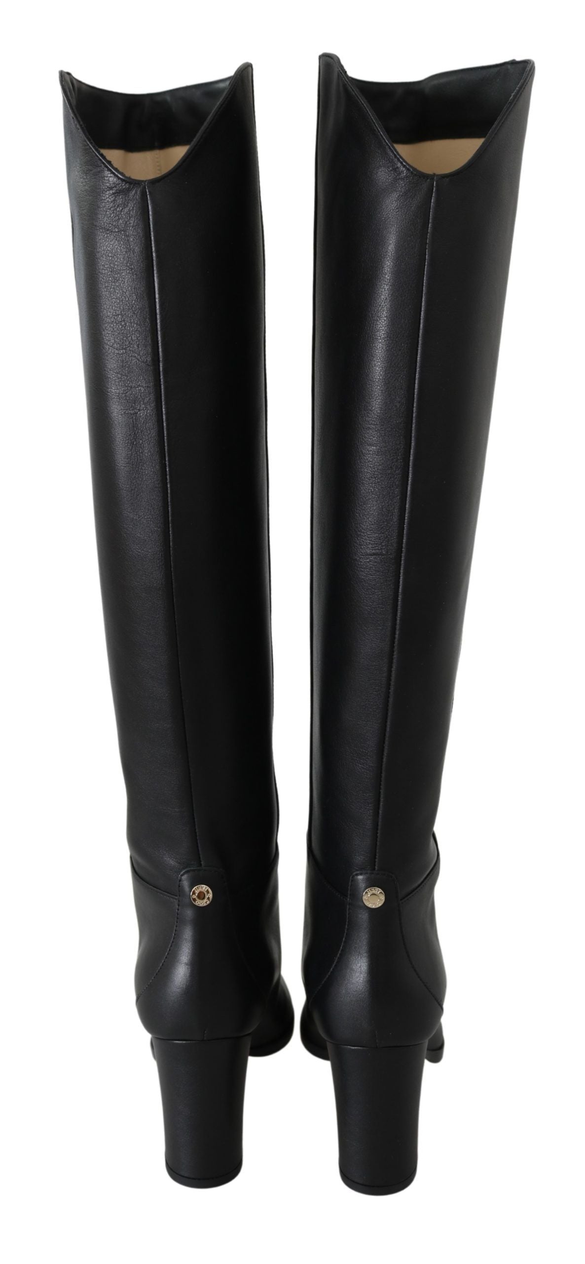 Jimmy Choo Botas de Salto Elegantes em Couro de Bezerro Preto