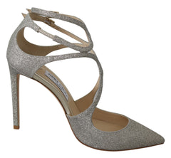 Sapatos Jimmy Choo Platinum Ice Lancer em Couro - Elegância Refinada