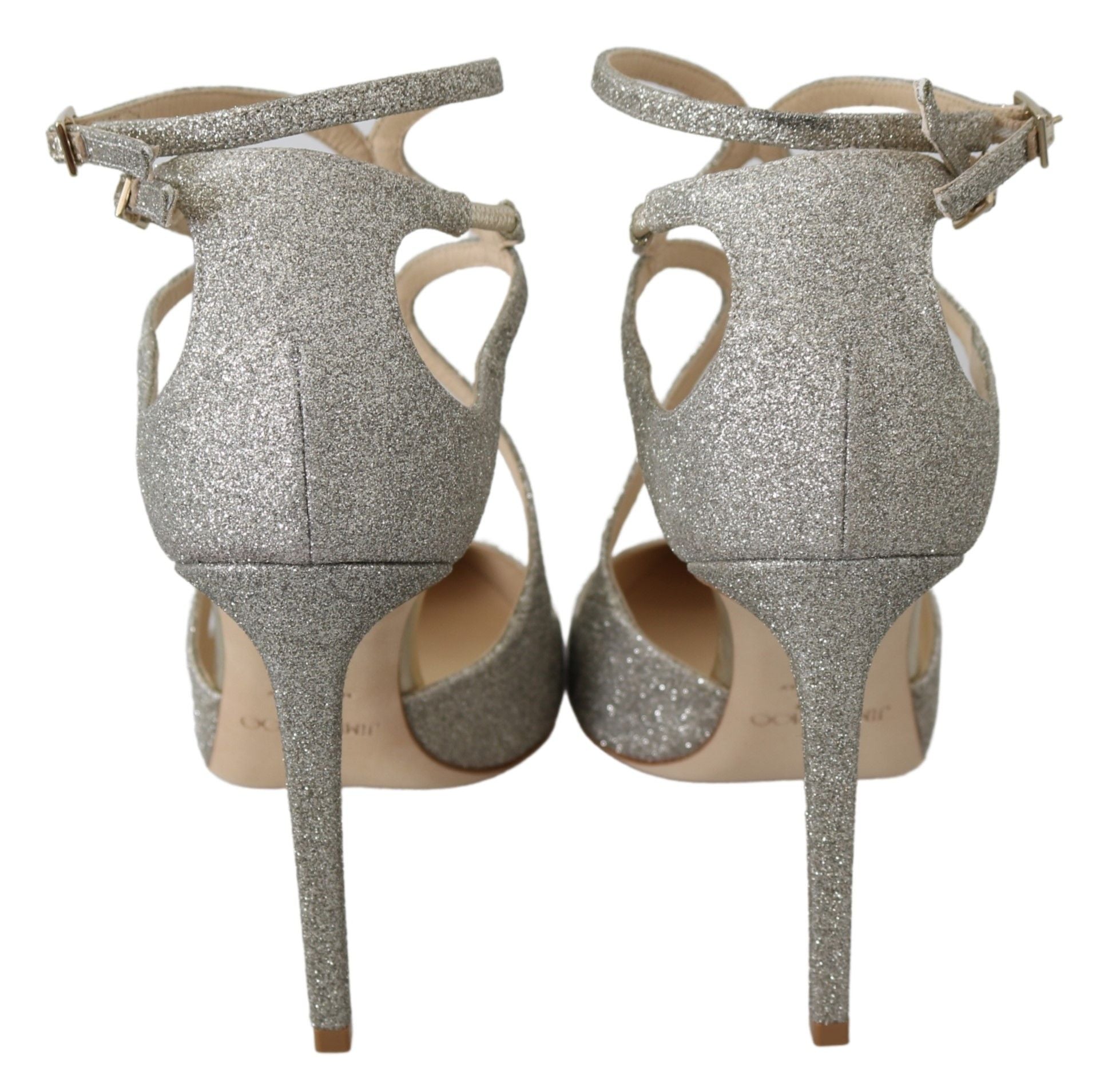Sapatos Jimmy Choo Platinum Ice Lancer em Couro - Elegância Refinada