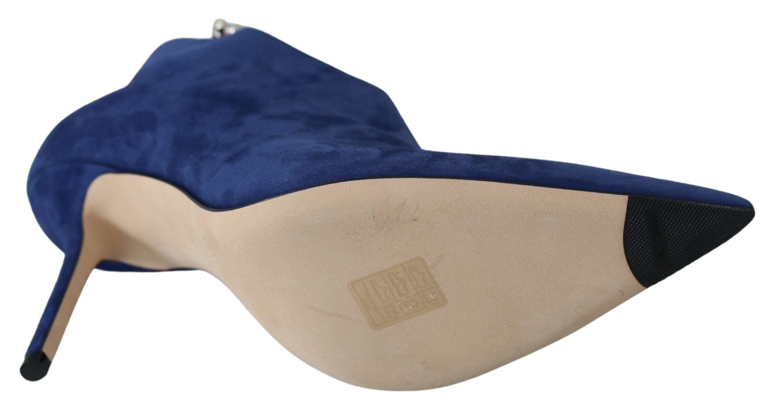 Botas Jimmy Choo Pop Blue com salto e tira de cristal