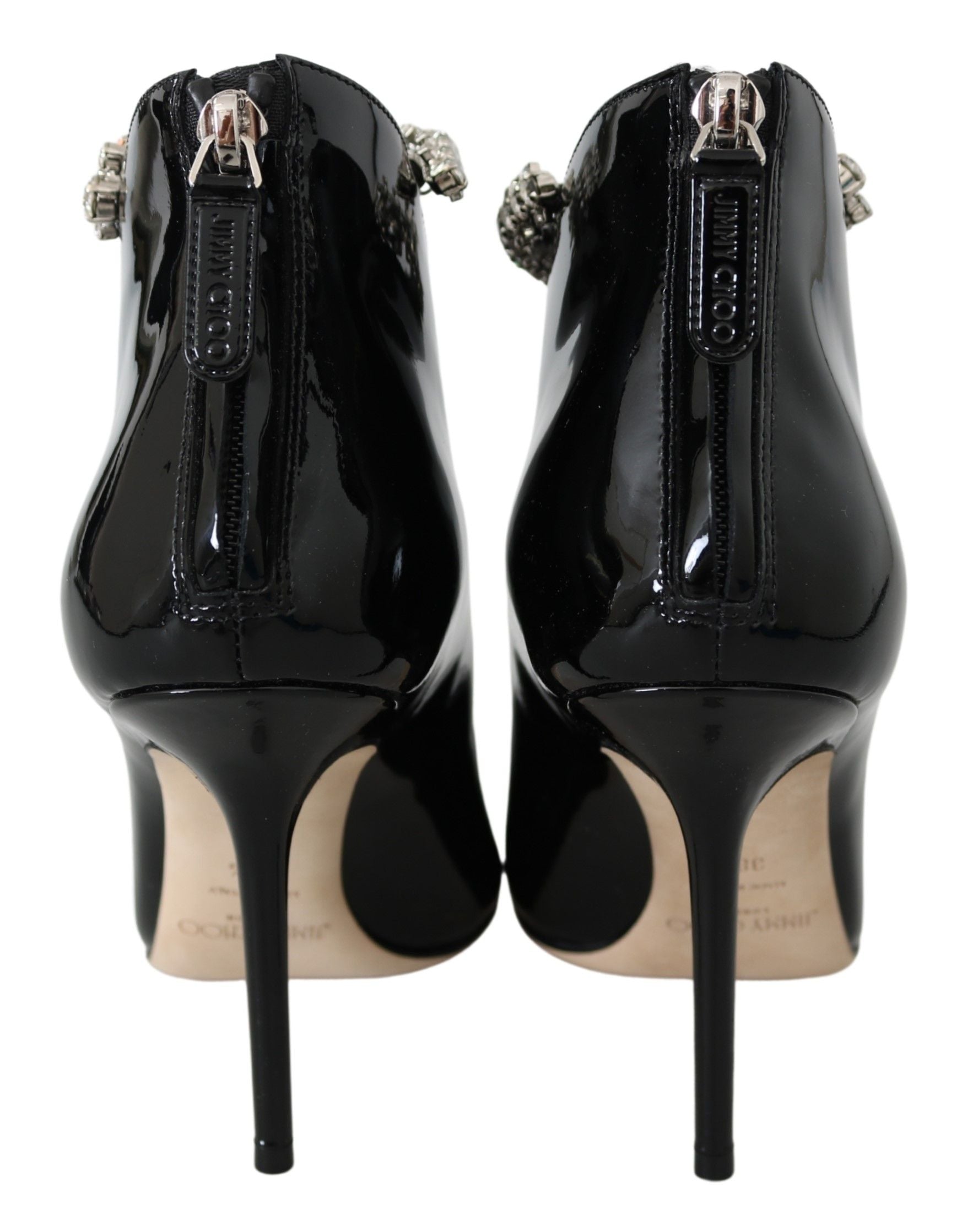 Jimmy Choo Botas de Salto Elegantes Pretas com Envernizamento