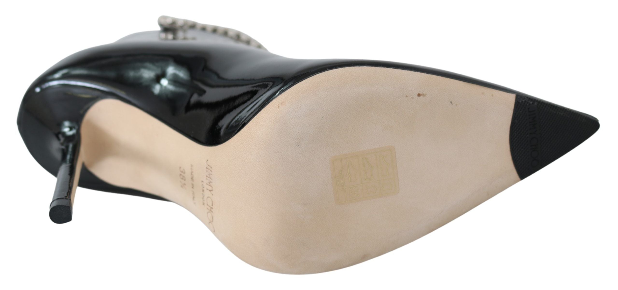 Jimmy Choo Botas de Salto Elegantes Pretas com Envernizamento