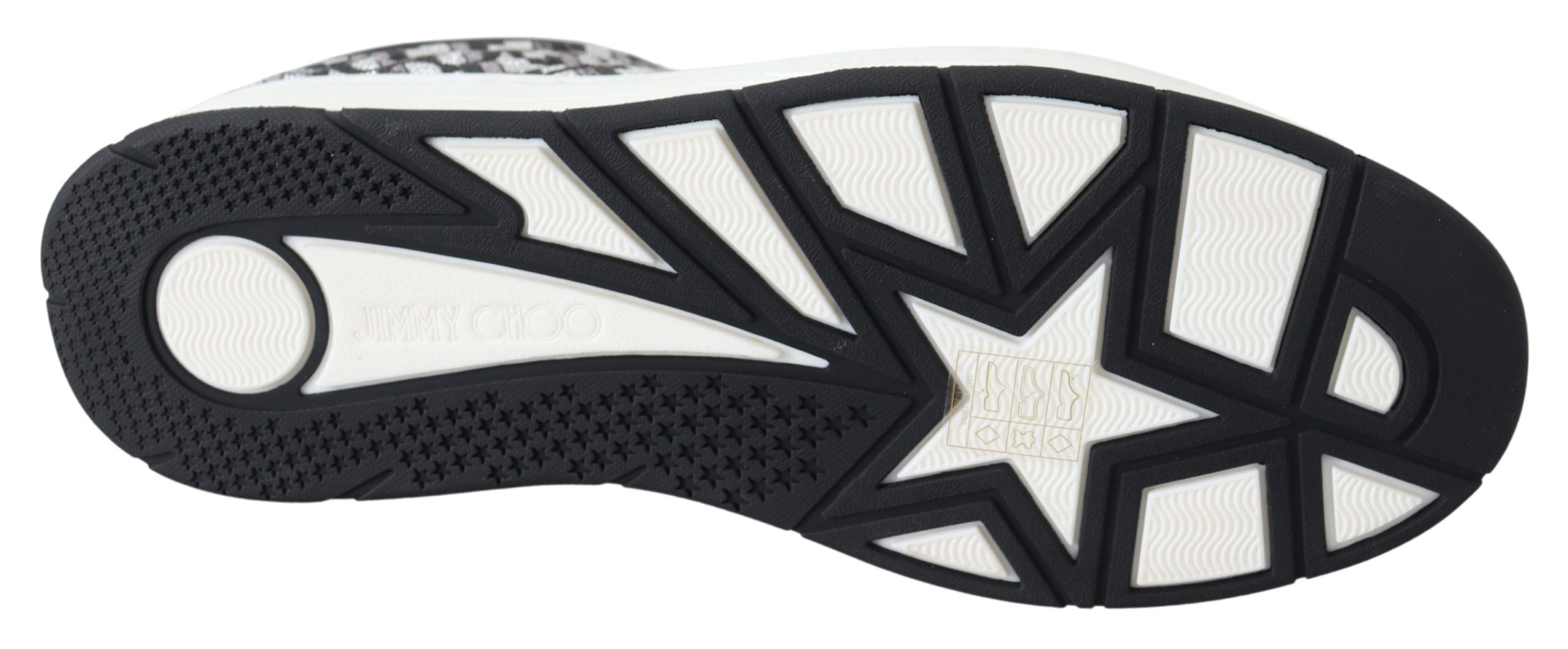 Tênis Jimmy Choo Slip-On Brilhante - Prata e Preto