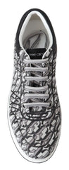 Tênis Jimmy Choo Slip-On Brilhante - Prata e Preto