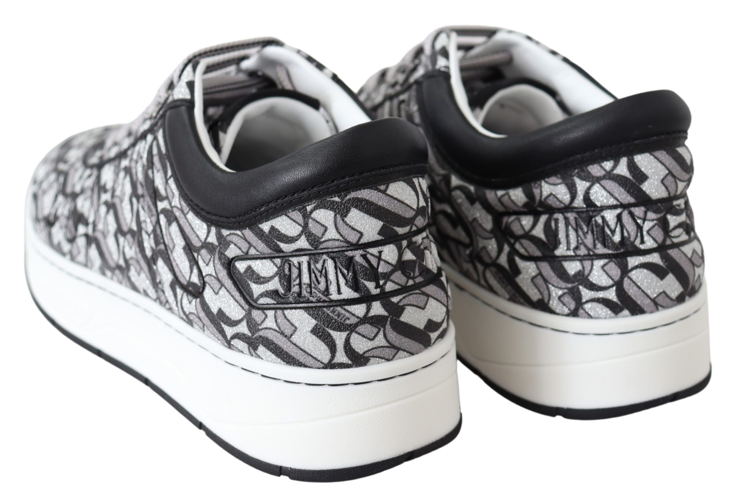 Tênis Jimmy Choo Slip-On Brilhante - Prata e Preto