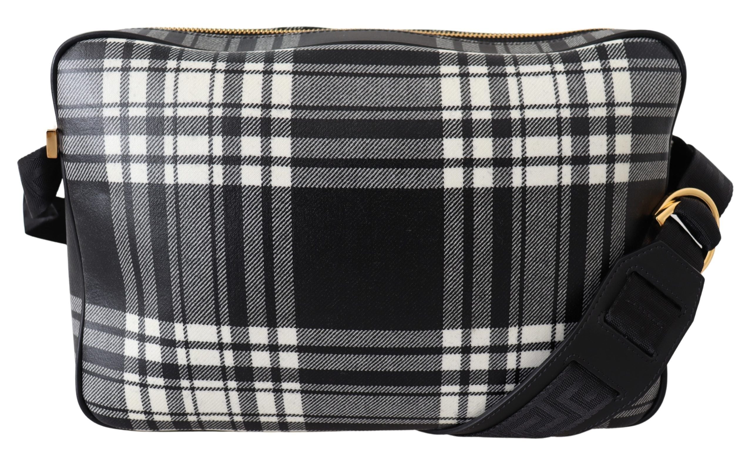 Bolsa transversal Versace Elegante em couro cinza