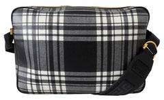 Bolsa transversal Versace Elegante em couro cinza