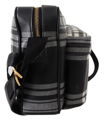 Bolsa transversal Versace Elegante em couro cinza