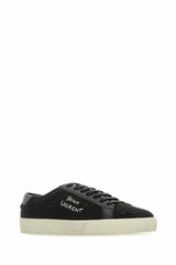 Tênis cano baixo Saint Laurent Sleek preto de lona e couro