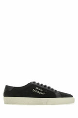 Tênis cano baixo Saint Laurent Sleek preto de lona e couro