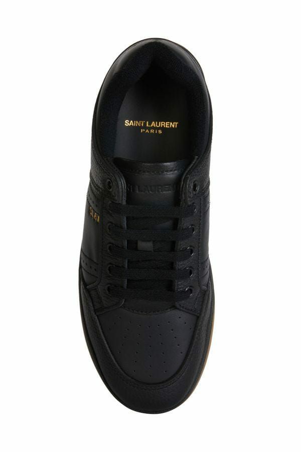 Tênis Saint Laurent Elegant Black Cano Baixo em Couro