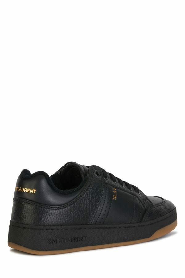Tênis Saint Laurent Elegant Black Cano Baixo em Couro