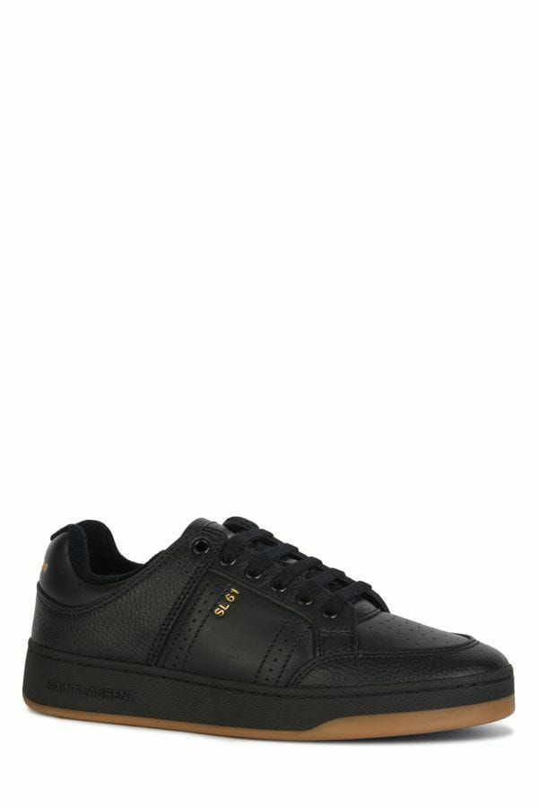 Tênis Saint Laurent Elegant Black Cano Baixo em Couro