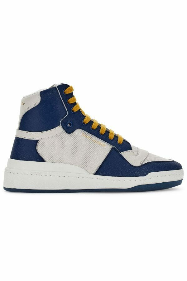 Saint Laurent Eleve seu Estilo com Tênis de Luxo Azul de Cano Médio