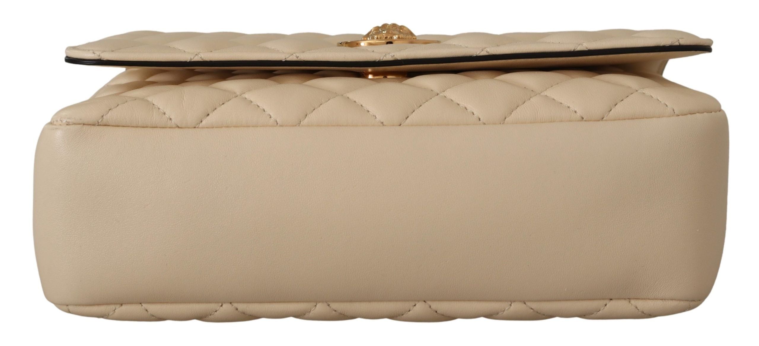 Bolsa de ombro elegante Versace em couro napa branco