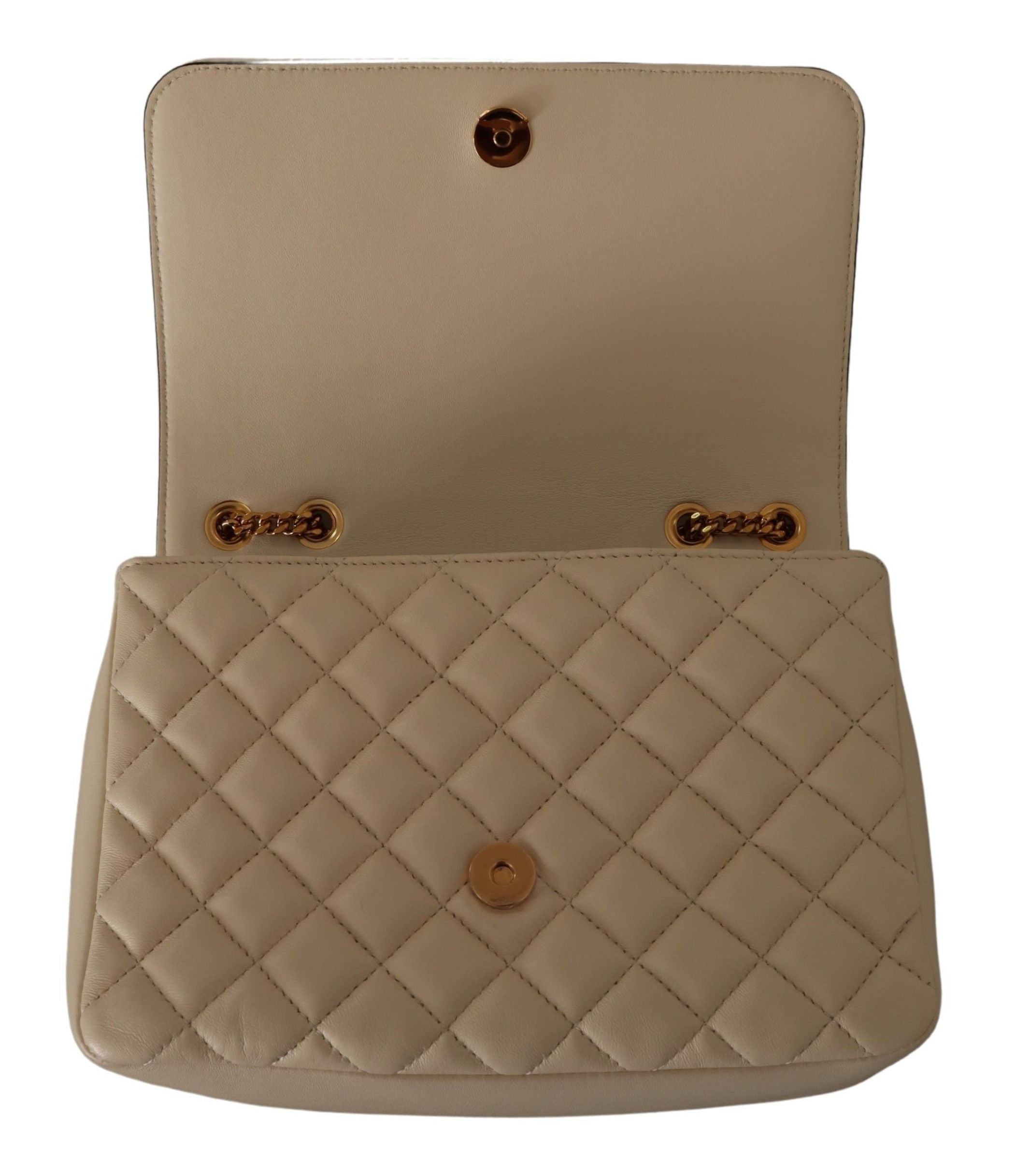 Bolsa de ombro elegante Versace em couro napa branco
