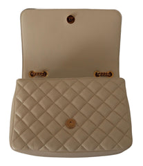 Bolsa de ombro elegante Versace em couro napa branco