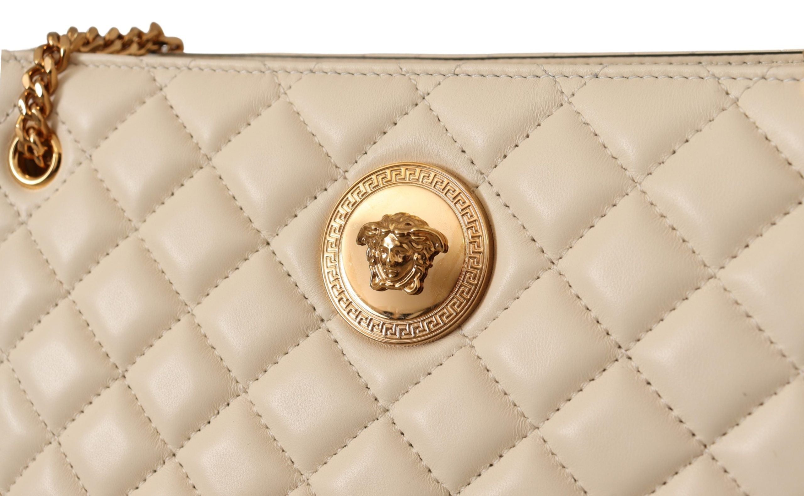Bolsa Versace Elegante de Couro Napa Acolchoado