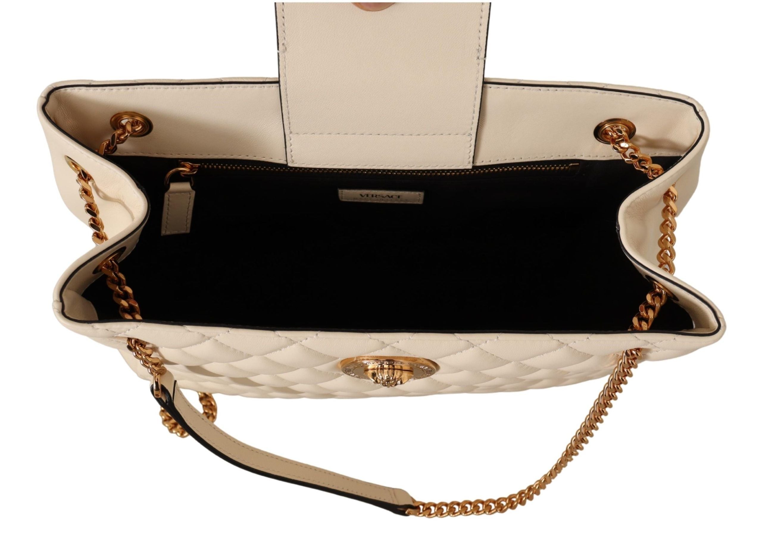 Bolsa Versace Elegante de Couro Napa Acolchoado