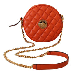 Bolsa transversal redonda elegante de couro napa da Versace