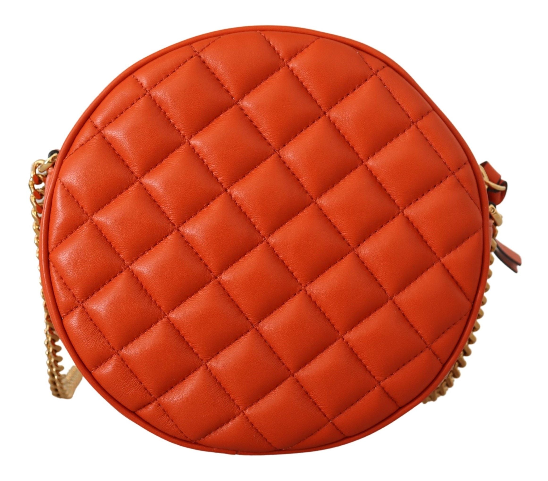 Bolsa transversal redonda elegante de couro napa da Versace