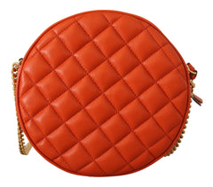 Bolsa transversal redonda elegante de couro napa da Versace