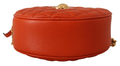 Bolsa transversal redonda elegante de couro napa da Versace