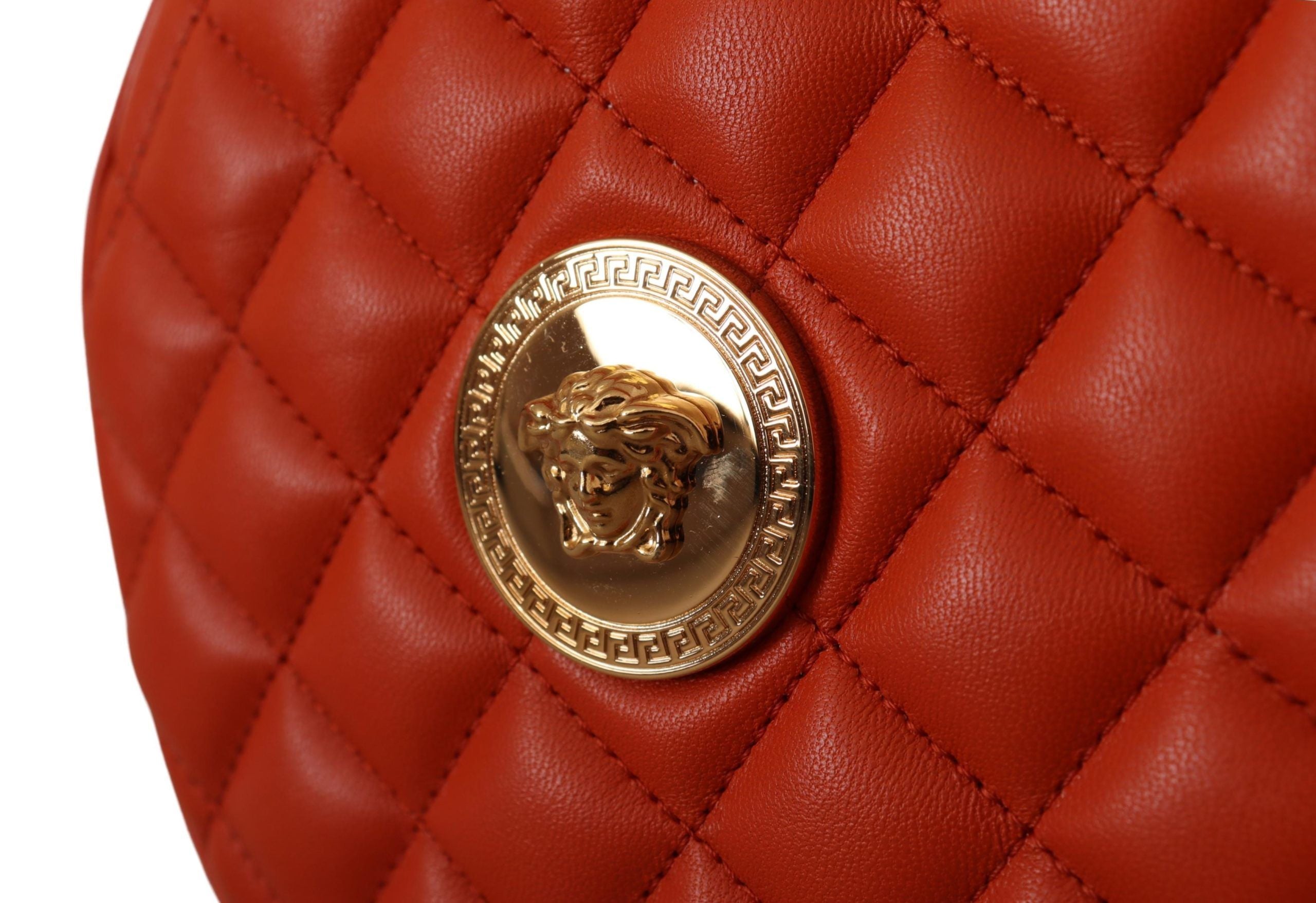 Bolsa transversal redonda elegante de couro napa da Versace