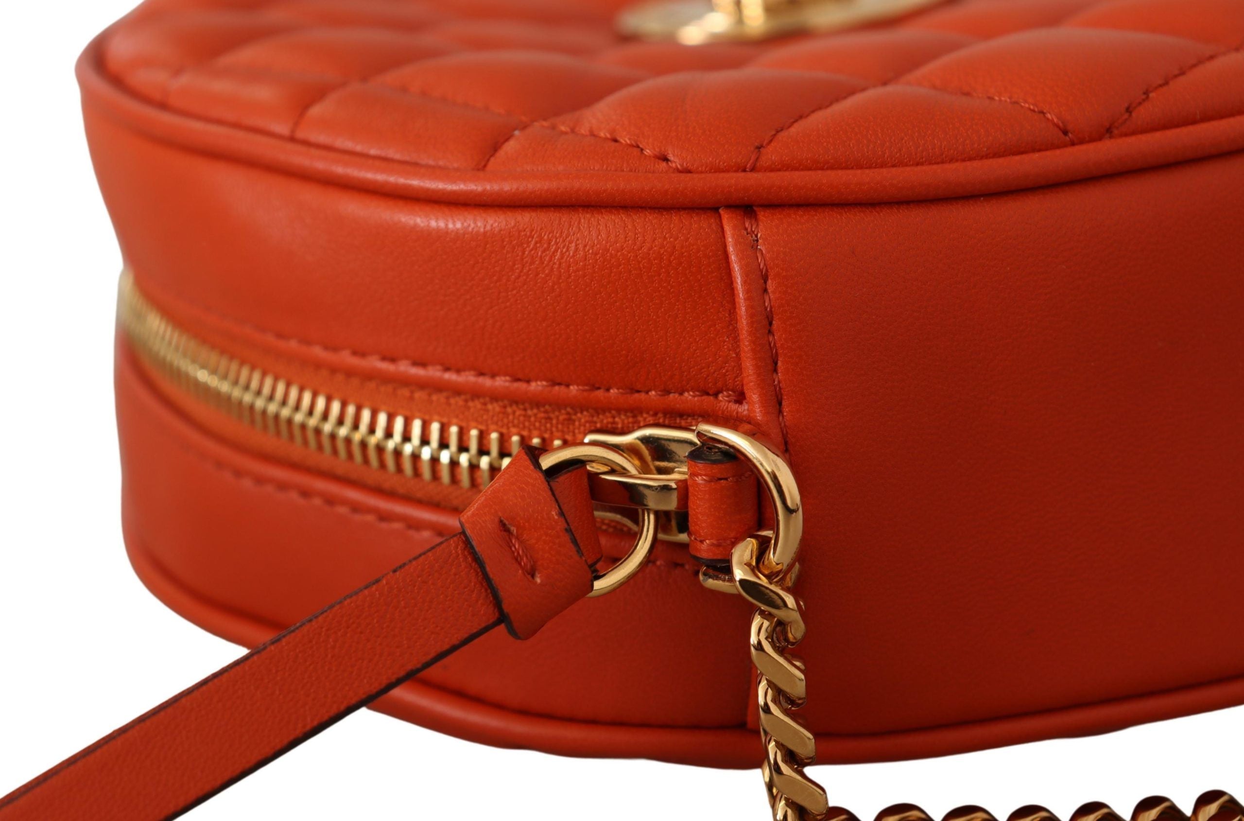 Bolsa transversal redonda elegante de couro napa da Versace