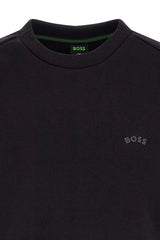 Hugo Boss Elegante Moletom Preto de Algodão com Gola Redonda